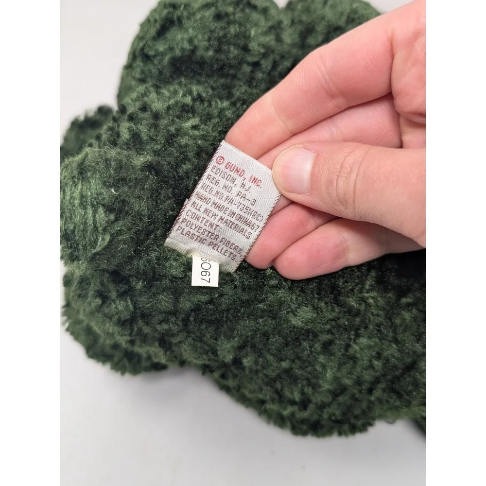 Vintage Gund Hearts A Glow 88020 Green Christmas Teddy Bear Peace Gift 90s 1990s